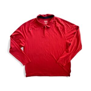 Rhone Men's Vibrant Red long sleeves Polo Shirt Sz XXL